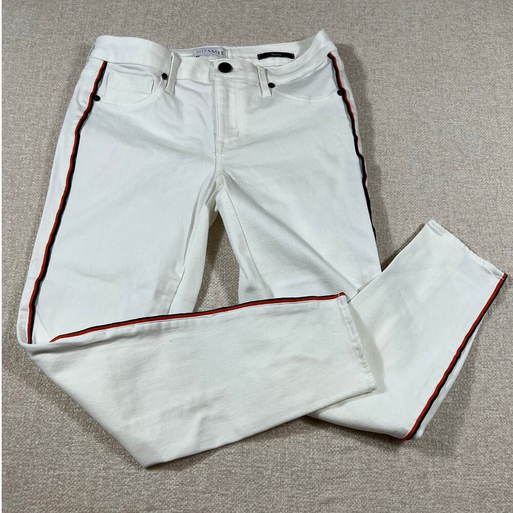 Parker Smith Women’s Size 27 White Skinny Denim Jeans Mid Rise Stretch Pants